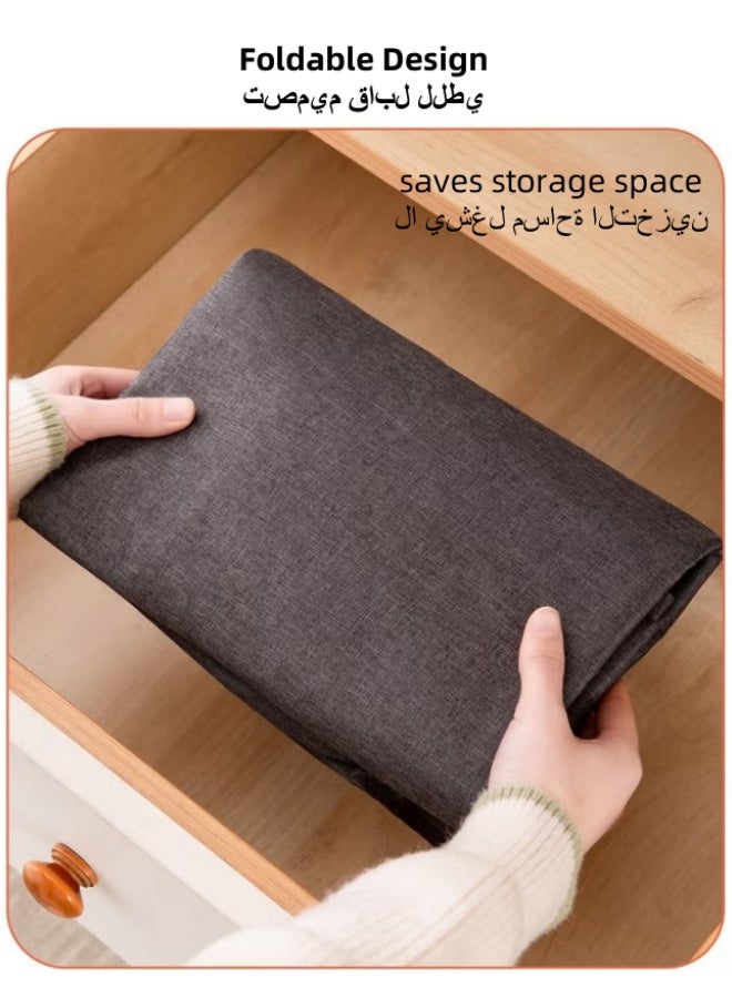 شبيلي حقيبتان تخزين قابلة للطي من قماش أكسفورد - صناديق تخزين كبيرة للملابس والألعاب وتنظيم خزانة المنزل بسحاب مزدوج ومقبض معزز (رمادي داكن، 105 لتر) - Image 2