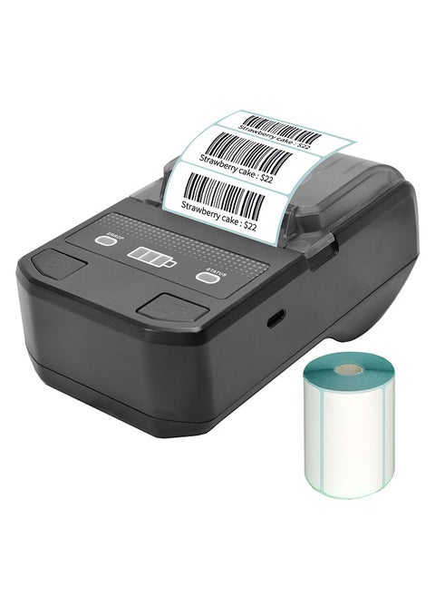 Portable 58mm Thermal Label Maker Wireless BT Mini Label Printer Barcode Printer with Rechargeable Battery Compatible with Android iOS Windows