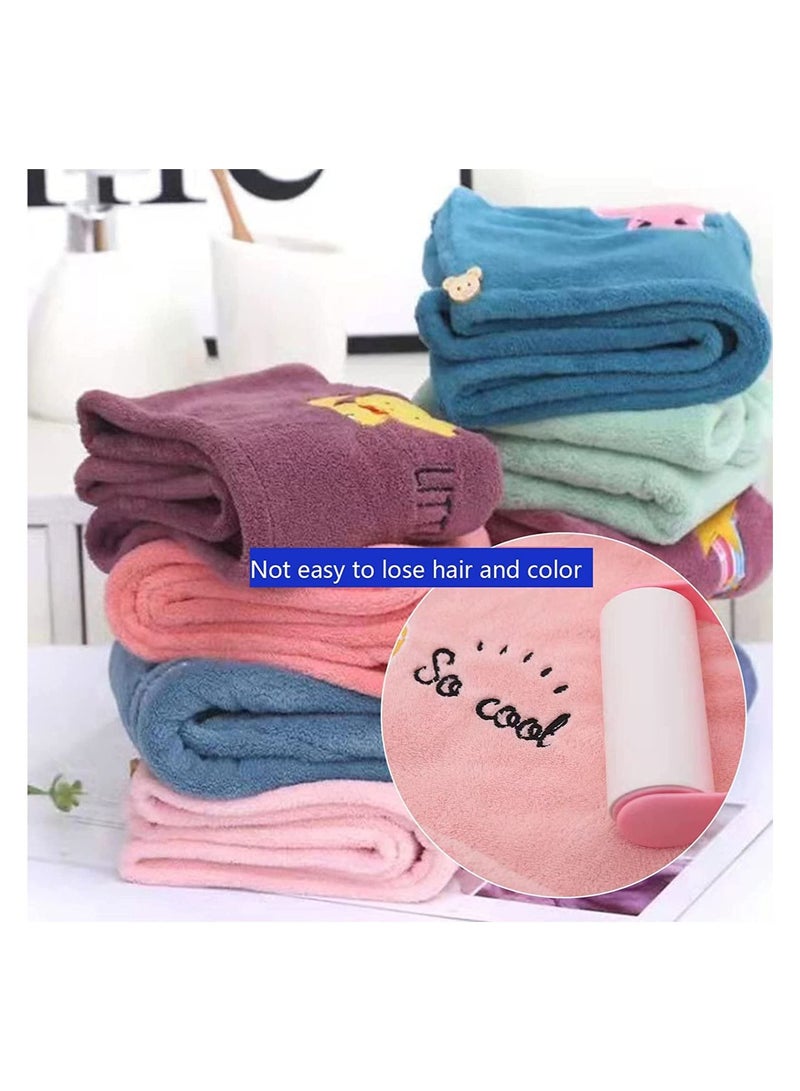 SYOSI 5 Pack Microfiber Hair Drying Towel Super Absorbent Instant Dry Wrap with Button Anti Frizz Soft Bath Shower Cap Head for Girls Women Ladies Kids Long Thick Quickly - Image 5