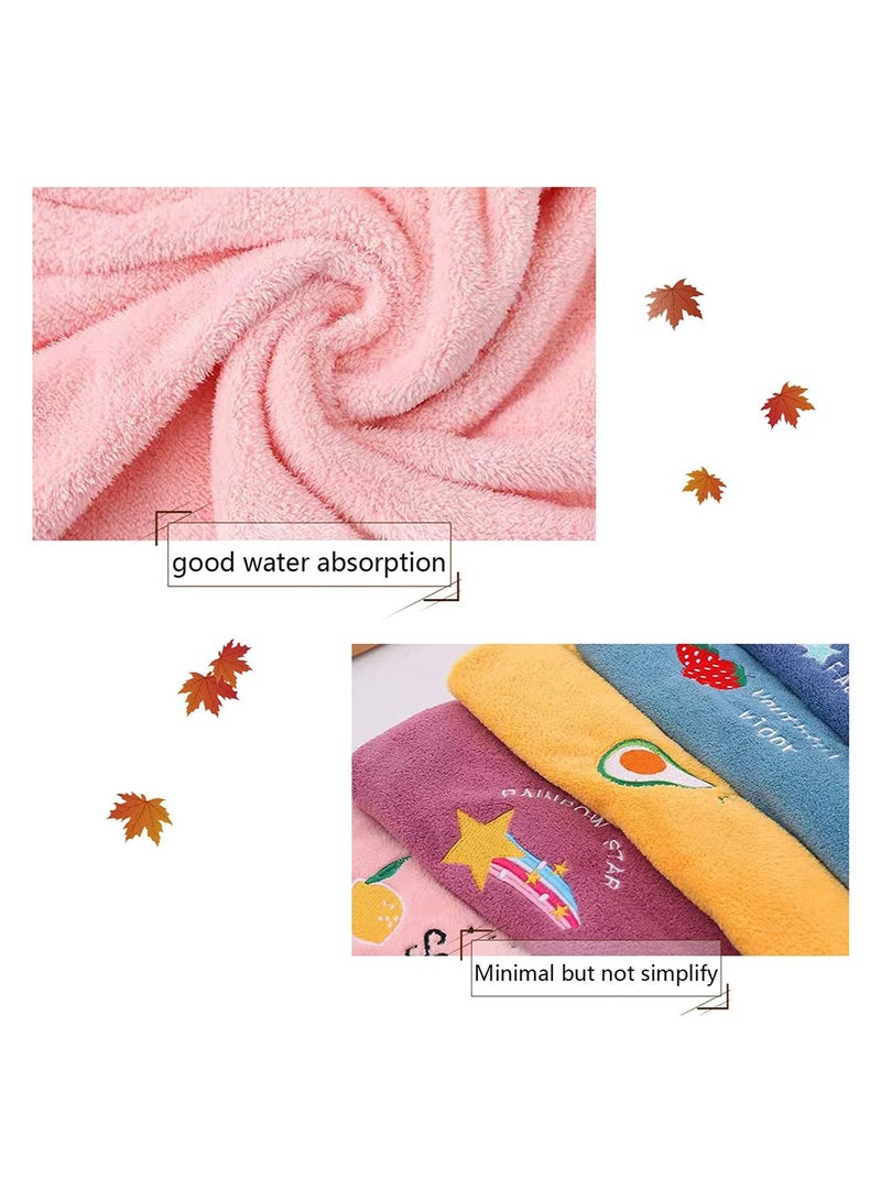 SYOSI 5 Pack Microfiber Hair Drying Towel Super Absorbent Instant Dry Wrap with Button Anti Frizz Soft Bath Shower Cap Head for Girls Women Ladies Kids Long Thick Quickly - Image 4