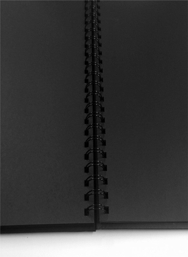 إمبرينت دفتر قصاصات أسود حلزوني من إمبرينت، مقاس A5 (تقريبًا)، مُجلّد عموديًا، يحتوي على 35 ورقة سوداء - Image 2