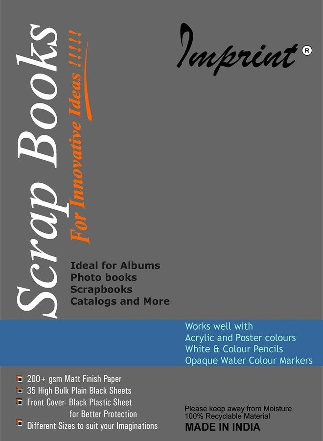 إمبرينت دفتر قصاصات أسود حلزوني من إمبرينت، مقاس A5 (تقريبًا)، مُجلّد عموديًا، يحتوي على 35 ورقة سوداء - Image 3