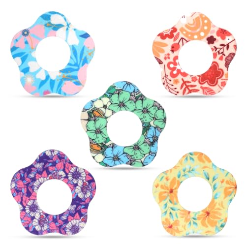 XIHIRCD 25 قطعة أغطية حساسات لـ Libre 1/2، لاصقات لاصقة مقاومة للماء زهور صيفية لرقعة مراقبة سكر الدم لاصقات حساسة مقاومة للعرق متوافقة مع حماية Overpatch لـ Libre (5 أنماط) - Image 1