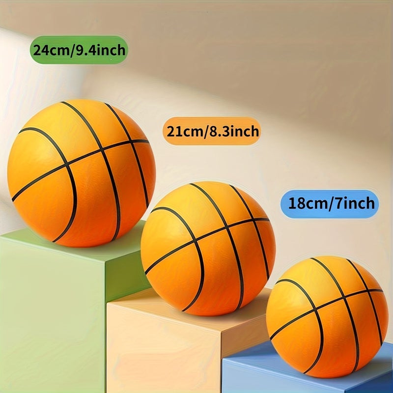 Silent Indoor Basketball 7.09 Inch Durable TPU Family Sports Training Orange Blue - Image 2