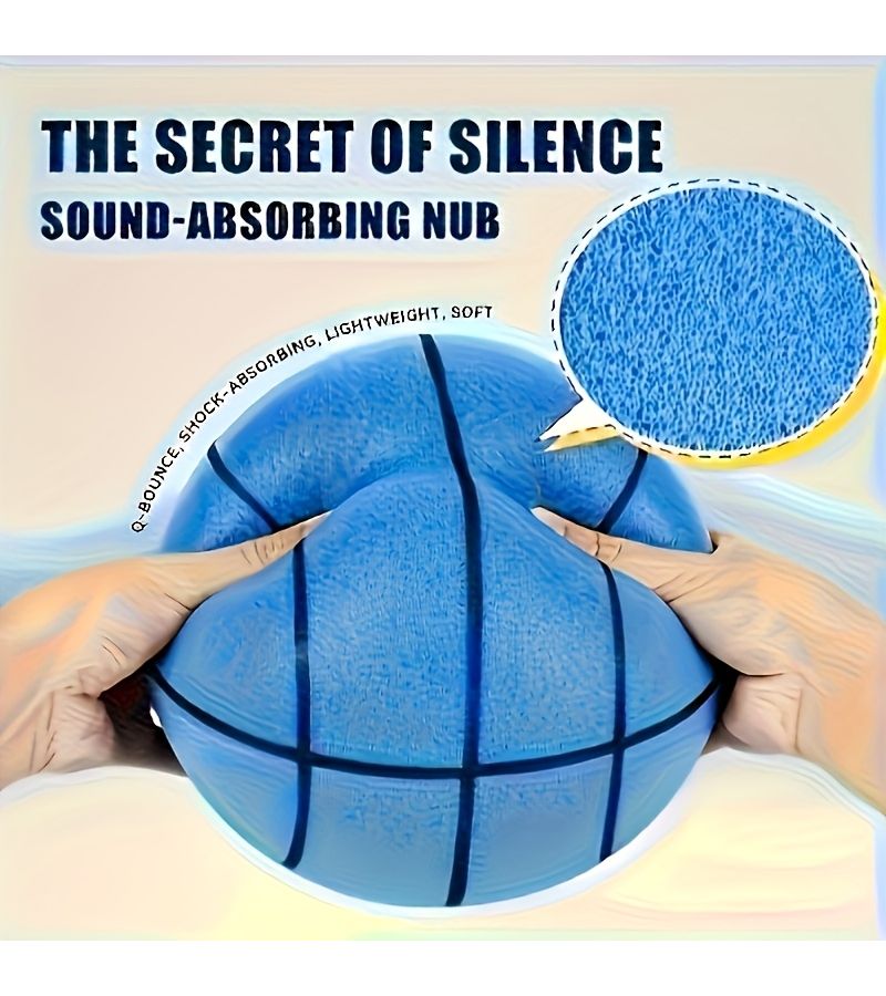 Silent Indoor Basketball 7.09 Inch Durable TPU Family Sports Training Orange Blue - Image 4