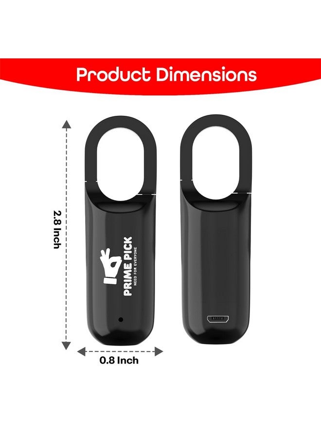 PRIME PICK قفل بصمة الإصبع الآمن من برايم بيك، قفل صغير أسود قابل لإعادة الشحن عبر USB بدون مفتاح للجيم، خزانة المدرسة، باب المنزل، أمتعة السفر، حقيبة الظهر (أسود، 1 عبوة) - Image 2