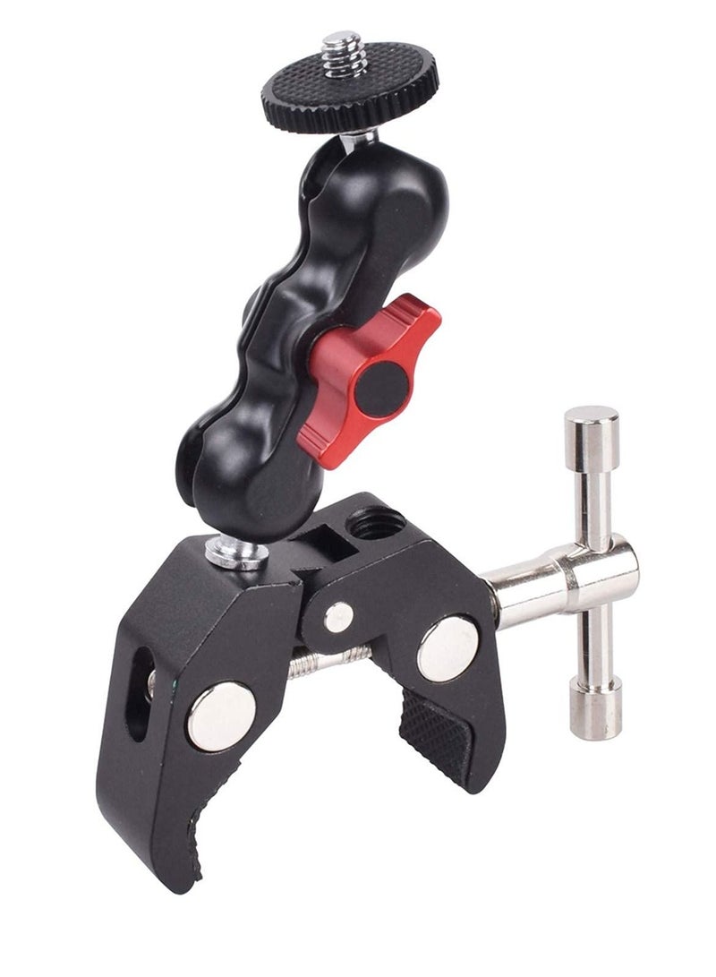 KASTWAVE Super Camera Clamp Mount 3/8" thread and 1/4" Screw with 360° Ballhead Magic Arm for DSLR Camera / LED - Image 1
