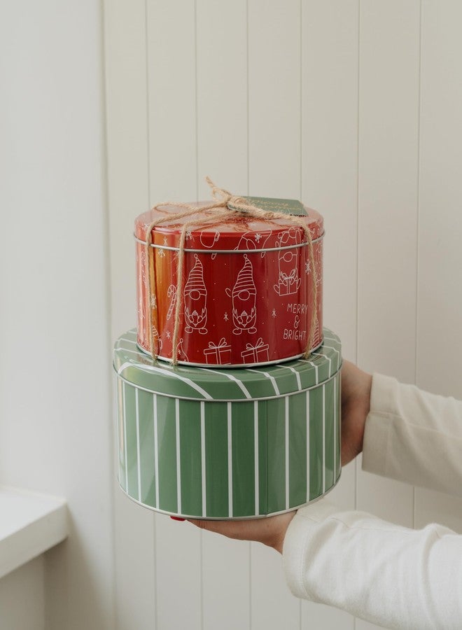 KIBAGA Beautiful Christmas Cookie Tins Set Of 3 - Cute Containers Are Perfect To Share Delicious Homemade Cookies, Candy Or Cupcakes With Friends & Family - Sturdy Boxes With Lids For Holiday Gift Giving - Image 5
