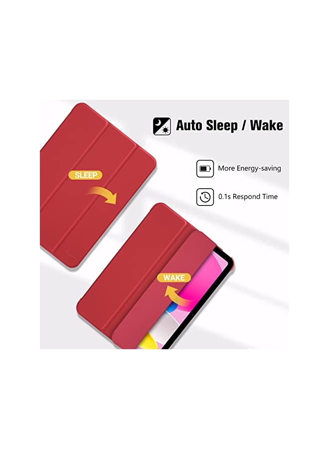 Procases For Ipad 10Th Generation Case 2022 Ipad 10.9 Inch Case, Ipad 10 Case Slim Stand Hard Shell Back Protective Smart Cover For 10.9” Ipad 10Th Gen 2022 Release A2696 A2757 A2777 -Red - Image 4