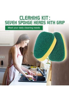 KASTWAVE 1pcs Dish Wand and 7pcs Refill Sponge Heads Replacement Cleaning Brush for Kitchen Sink  - Image 5