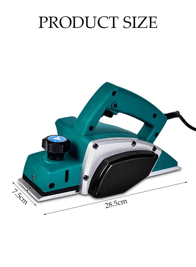 DUNISO Wood Planer, Electric, Portable Handheld Wood Surface Planing Tool, Wood Polishing Craft Planer, Adjustable Depth, Suitable For Woodworking Home Diy, Planing Width 82mm, Woodworking Power Tool, Home Benchtop Sub-Electric Push Planer Press Planer - Image 2