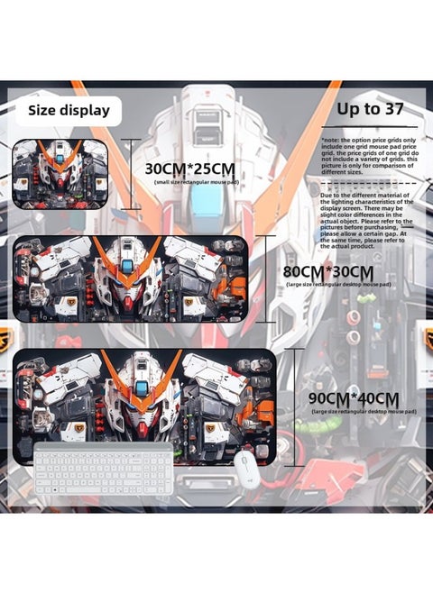 Mouse Pad Oversized Gundam Computer Keyboard Pad Cartoon Game Mouse Pad Boys E-sports Computer Thickened Desk Pad-Color:900*400*4mm-Pattern:Up To 37