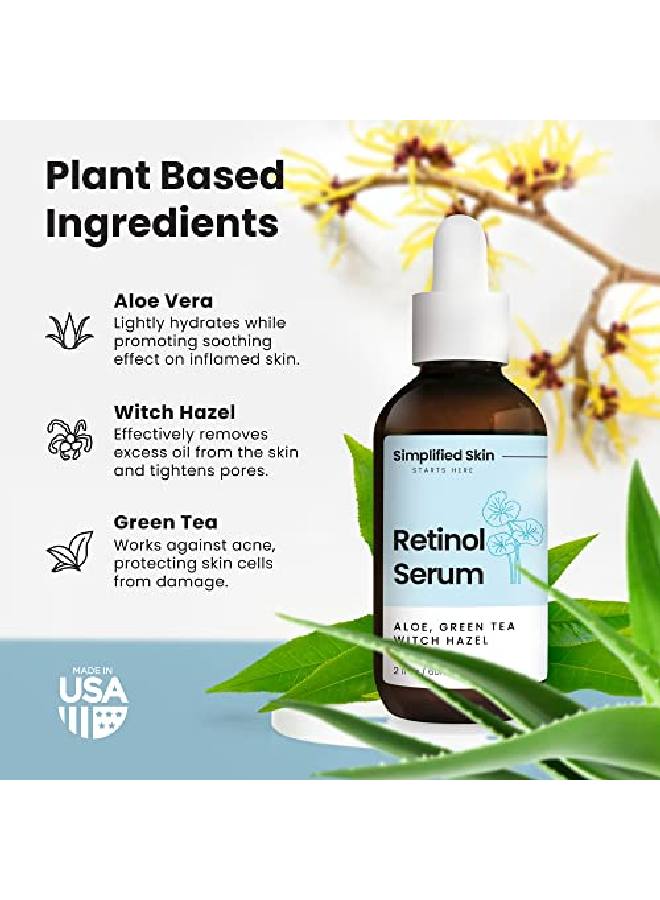 simplified skin Retinol Serum 25% For Face & Eyes (2 Oz) With Vitamin A E Hyaluronic Acid & Green Tea For Antiaging Fine Lines & Wrinkles Brightening Facial Serum For Day & Night Use By Simplified Skin  - Image 5