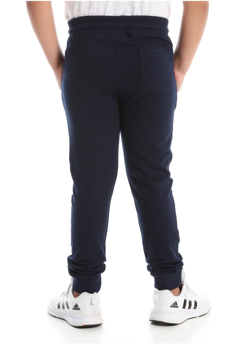 Andora Boys Trousers With Elastic Waist & Hem_Navy Blue  - Image 4