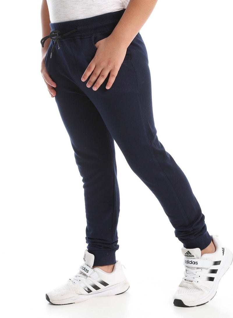 Andora Boys Trousers With Elastic Waist & Hem_Navy Blue - Image 2