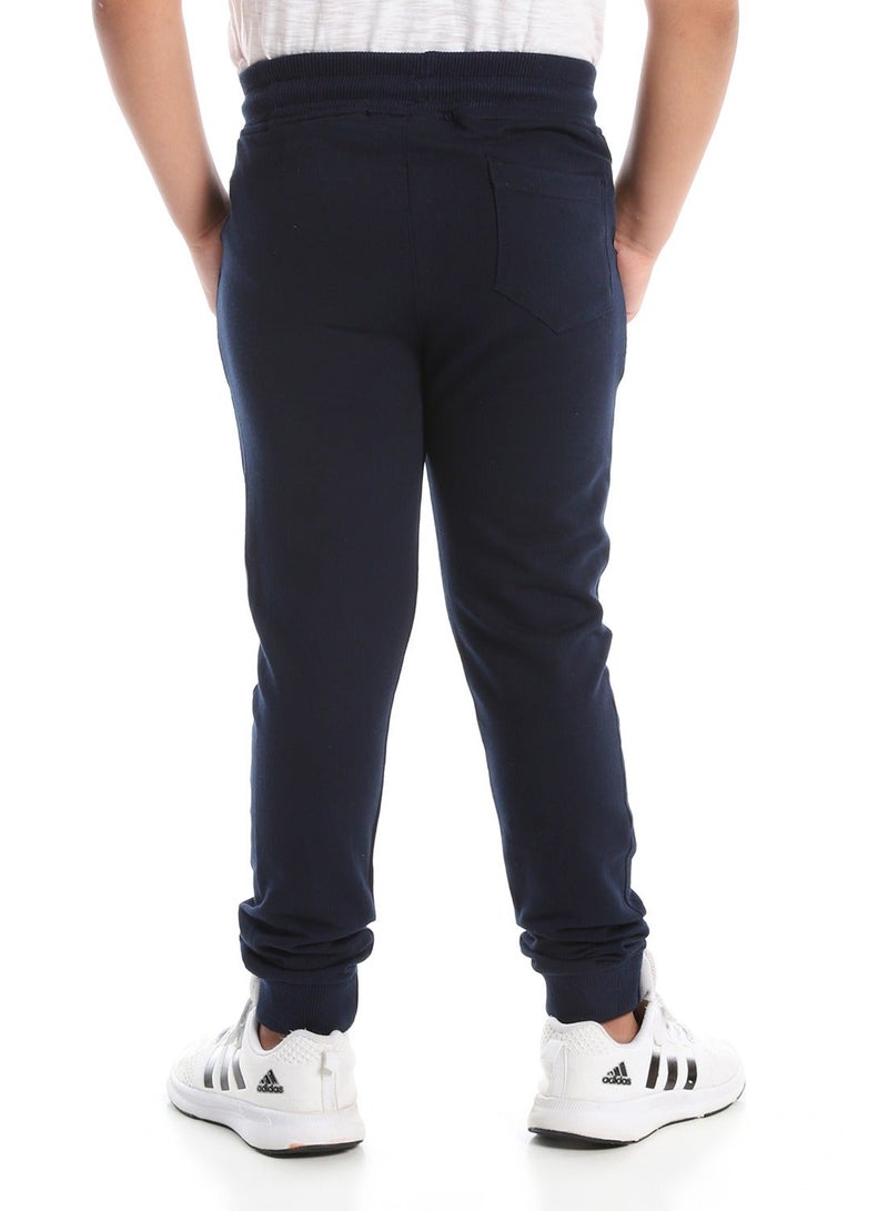 Andora Boys Trousers With Elastic Waist & Hem_Navy Blue - Image 3