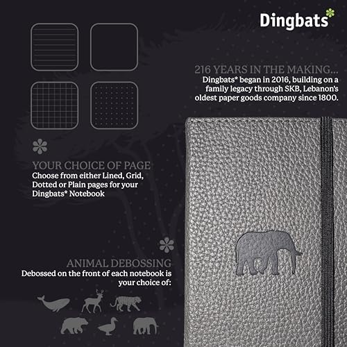 Dingbats* Notebooks Dingbats* - Wildlife A6 Dotted Pocket Notebook - PU Leather Hardcover Small Journal for Work, Travel - Pocket, Elastic Closure, Pen Holder, Bookmark - Image 2