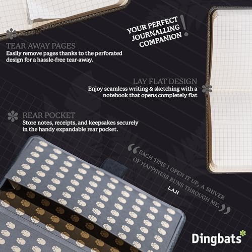Dingbats* Notebooks Dingbats* - Wildlife A6 Dotted Pocket Notebook - PU Leather Hardcover Small Journal for Work, Travel - Pocket, Elastic Closure, Pen Holder, Bookmark - Image 5