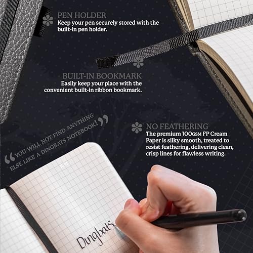 Dingbats* Notebooks Dingbats* - Wildlife A6 Dotted Pocket Notebook - PU Leather Hardcover Small Journal for Work, Travel - Pocket, Elastic Closure, Pen Holder, Bookmark - Image 3