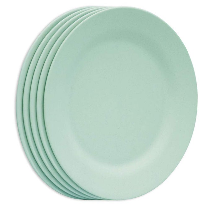 11 INCH DINNER PLATE SET EXTRA LARGE PASTA PLATES UNBREAKABLE DISHES LIGHTWEIGHT WHEAT STRAW SALAD DINNERWARE REUSABLE FIBER DESSERT TABLEWARE GREEN