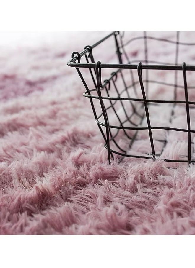 Generic Gradual Change Tie-Dye Carpet Super Soft Rugs Fluffy Plush Carpets Simple Modern Household Comfortable Floor Rug Dirt-Resistant Decor Non-Slip Machine Washable Carpet Lotus Root Pink  - Image 4