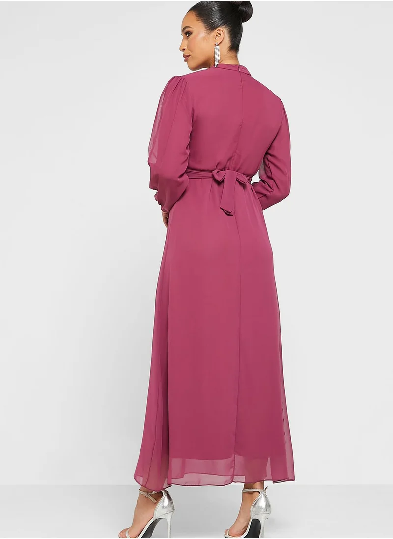 Khizana Embellished Waistbelt Detail Dress