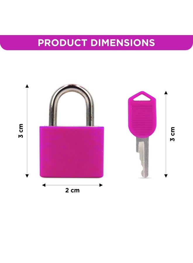 NFI essentials Set of 4 Suitcase Locks, Multicolor Luggage Padlocks Set, Lock with Keys, Small Luggage Locks, Mini Locker, Zipper Lock, Tiny Locker for School Gym Backpack - Image 4