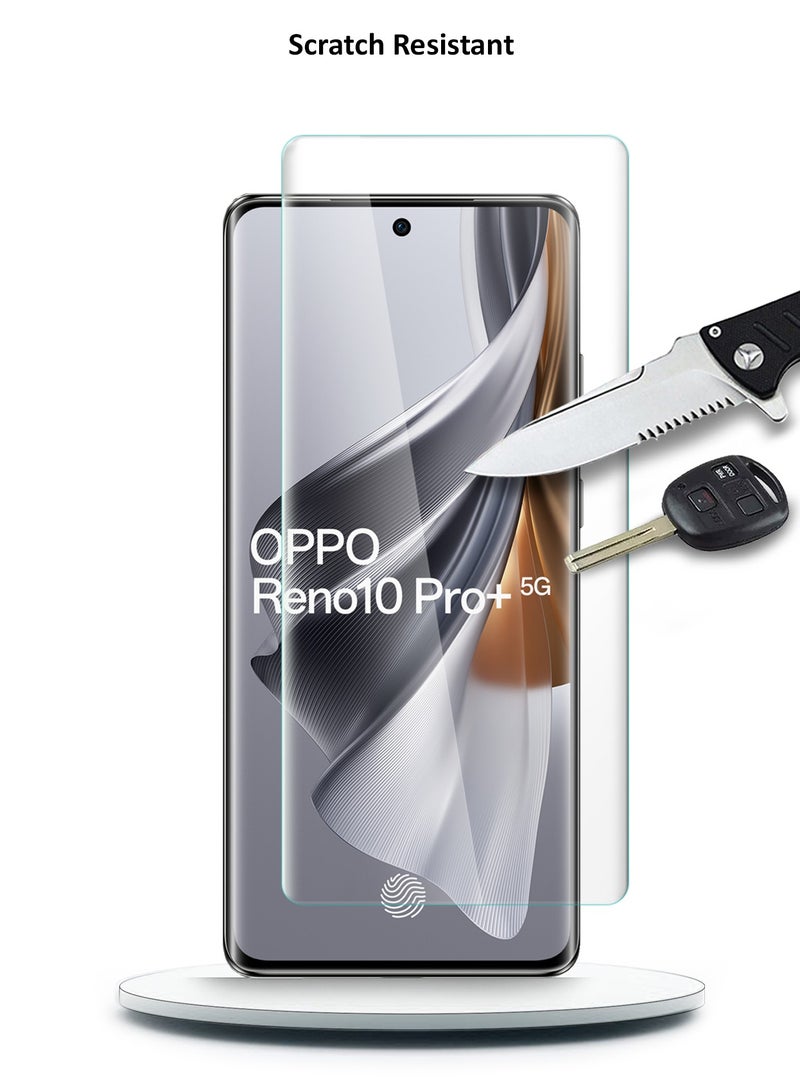 دبليو تيك Oppo Reno10 Pro+ / Oppo Reno10 Pro Plus 5G 2023 حامي شاشة زجاجي مقسى بغطاء كامل للأشعة فوق البنفسجية (MSGUCN) - شفاف - Image 5