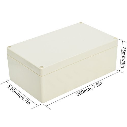 LeMotech Waterproof Dustproof IP65 ABS Plastic Junction Box Universal Electric Project Enclosure Pale Gray 7.9 x 4.7 x 2.95 inch (200 x 120 x 75 mm) - Image 2