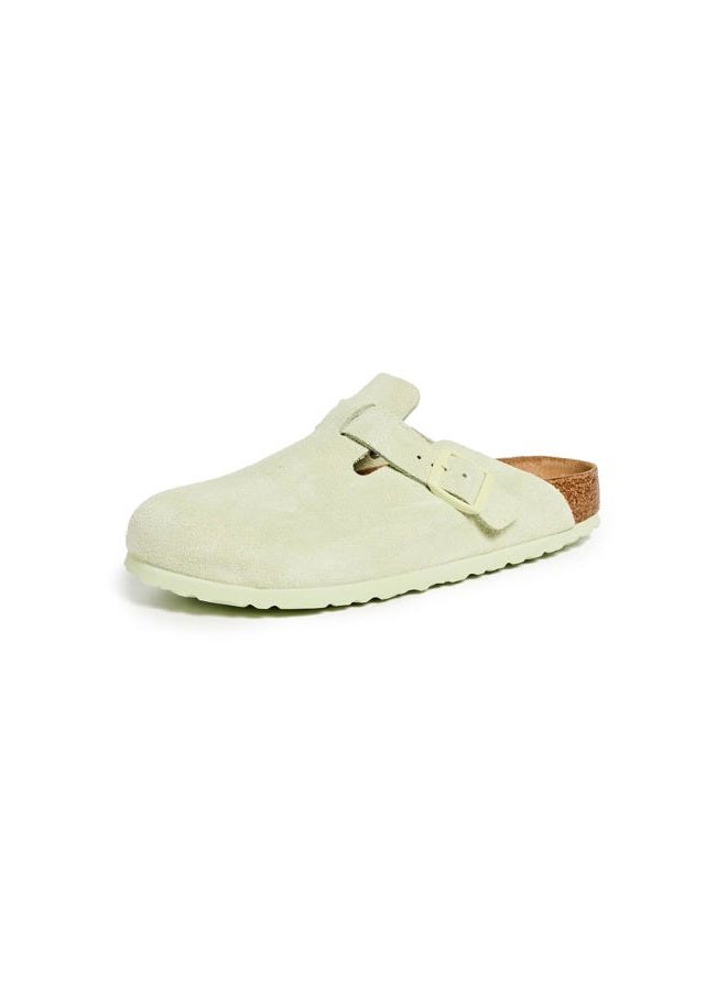 BIRKENSTOCK Women's Boston Soft Footbed Sandals, Faded Lime, Green, 11 Medium US - Image 1