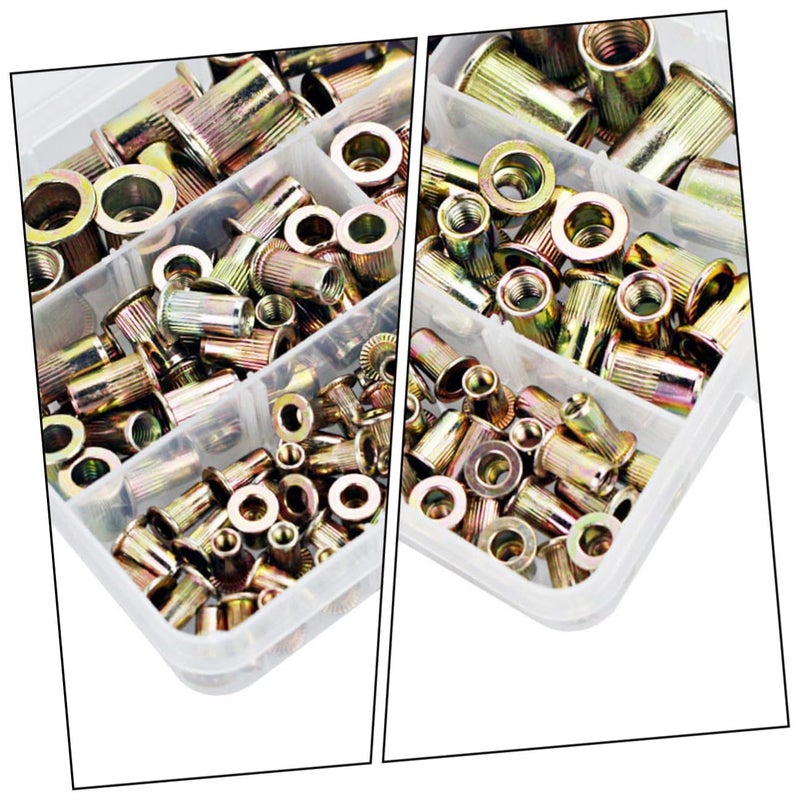 150pcs Galvanized Steel Rivet Insert Flat Head Threaded Nut M3-m10 Assortment Kit Stainless Steel Riveted Nut for Industrial Fastening Applications - Image 3