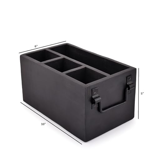 EDHAS Mango Wood 4 Compartment Flatware Caddy, Cutlery Utensil Holder with Napkin Holder for Kitchen, Dining, Picnics (10" x 6" x 5") - Image 5