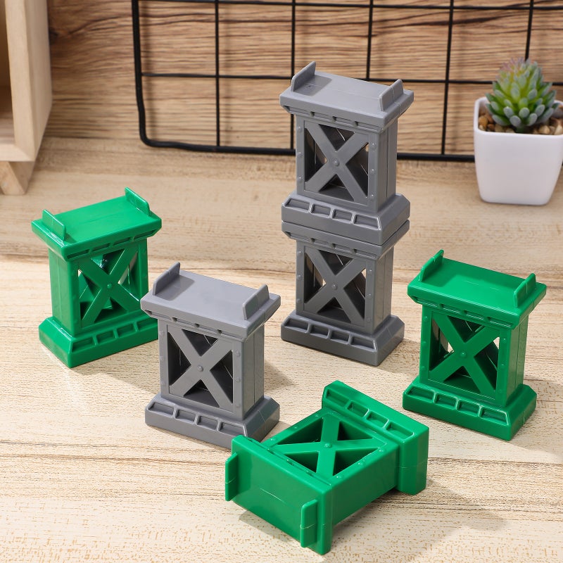 6 Pcs Train Track Bridge Supports Train Track Pieces Train Bridge Riser For Wood Track Railway Accessories - Image 4