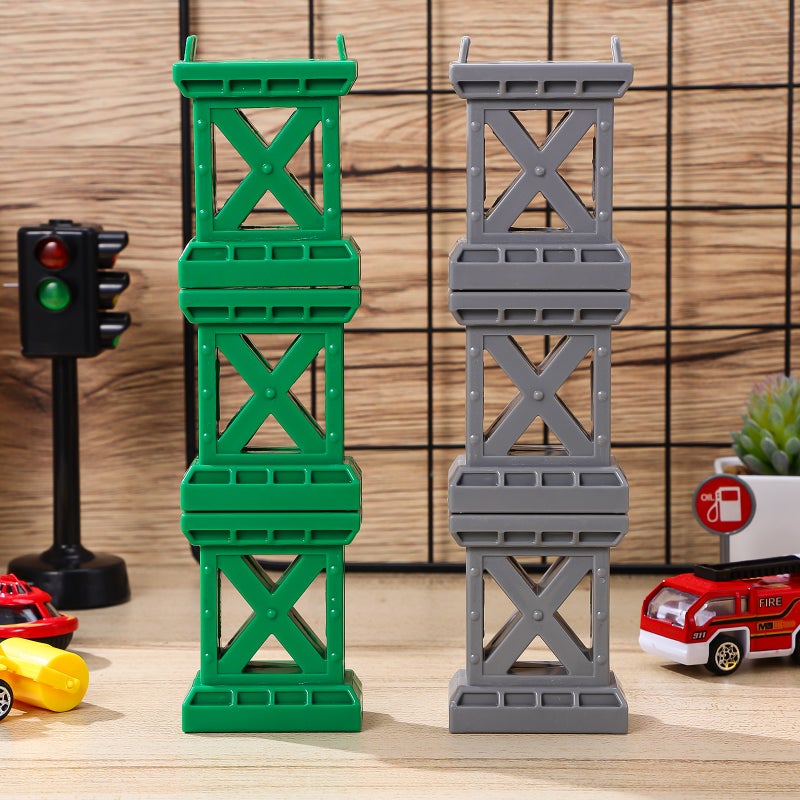 6 Pcs Train Track Bridge Supports Train Track Pieces Train Bridge Riser For Wood Track Railway Accessories - Image 3