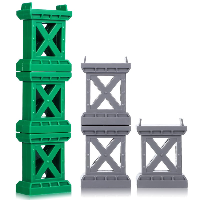 6 Pcs Train Track Bridge Supports Train Track Pieces Train Bridge Riser For Wood Track Railway Accessories - Image 1