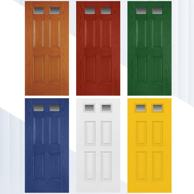 Pushglossy 10" x 8" Entry Door Clear Glass Insert Low-e 1 Lite White Frame Easy to Install Window Grille Inserts for Garage Replacement Double Panels Glass Windows Exterior Door Frame Replacement Kit - Image 4