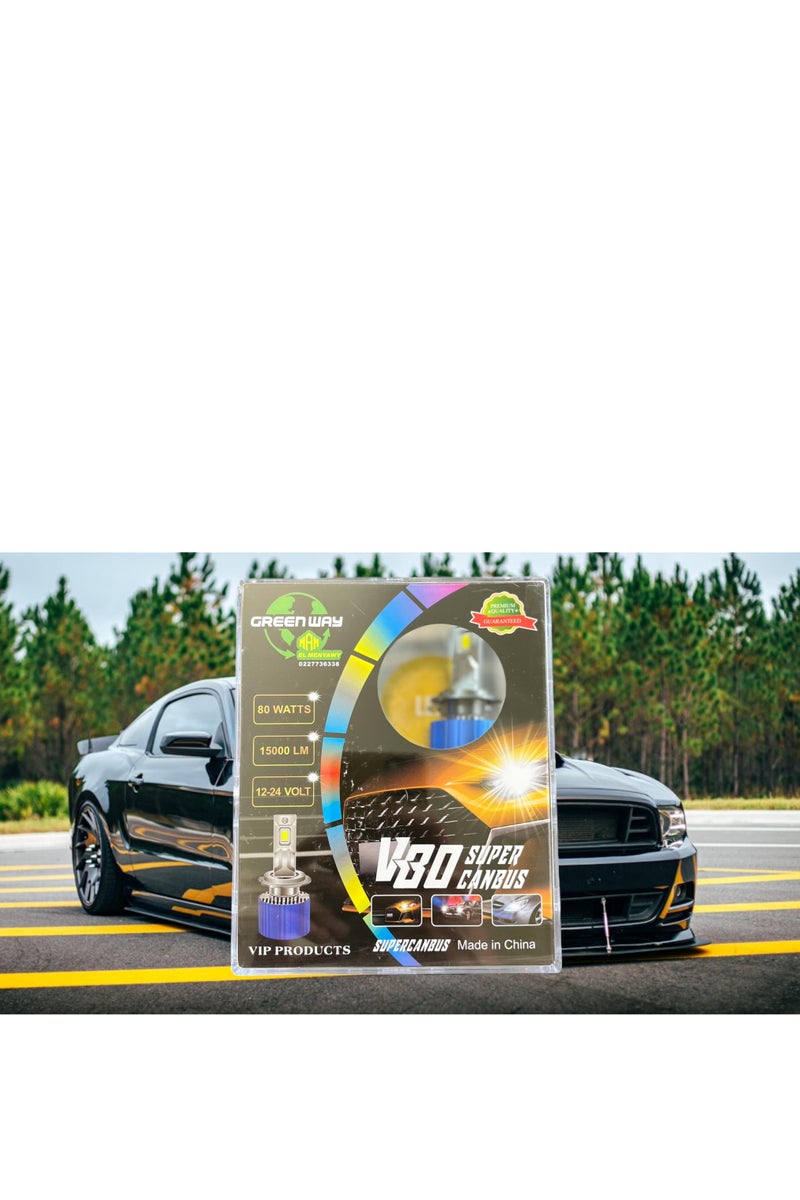 880 LED Headlight Bulb – 80W Super Bright, 9-32V, Turbo Cooling Fan, Aluminum Heat Sink, 1-Year Warranty