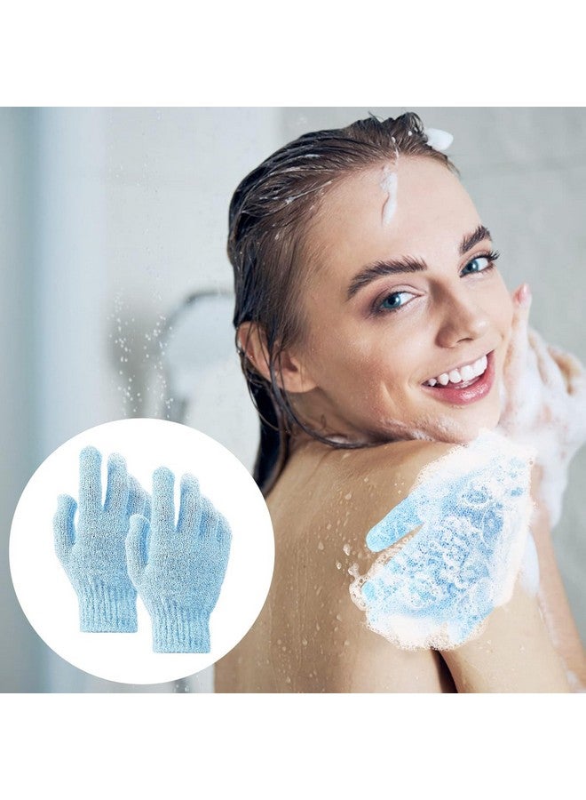 ZIPRON 1 Pair Bath Gloves for Shower Natural Loofah Exfoliating Wash Gloves for Body and Face, Dead Skin Remover, Double Sided Microfibre Shower Body Gloves for Adults and Kids - Image 2