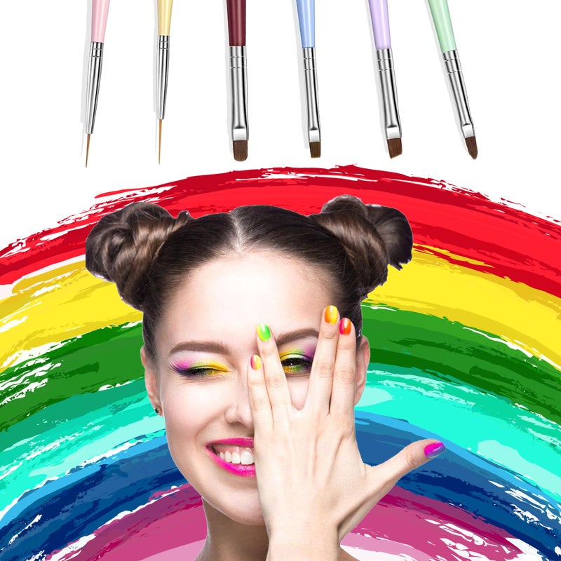 Yaoociy فرش فن الأظافر، مجموعة فرش رسم تصميم الأظافر مع فرشاة طلاء الأظافر، فرشاة تحديد الأظافر، فرشاة جل تمديد الأظافر، فرشاة جل بناء الأظافر، وأقلام نقط متعددة الأحجام لفن الأظافر DIY - Image 5
