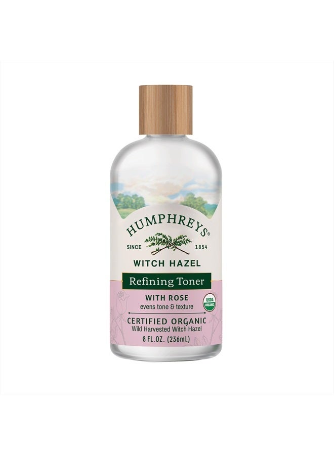 Humphreys Clarify + Soothe Witch Hazel with Rose Organic Toner, Clear, 8 Oz ( Pack of 1) - Image 1