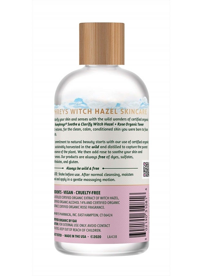 Humphreys Clarify + Soothe Witch Hazel with Rose Organic Toner, Clear, 8 Oz ( Pack of 1) - Image 2