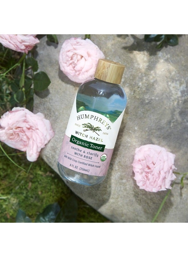Humphreys Clarify + Soothe Witch Hazel with Rose Organic Toner, Clear, 8 Oz ( Pack of 1) - Image 3