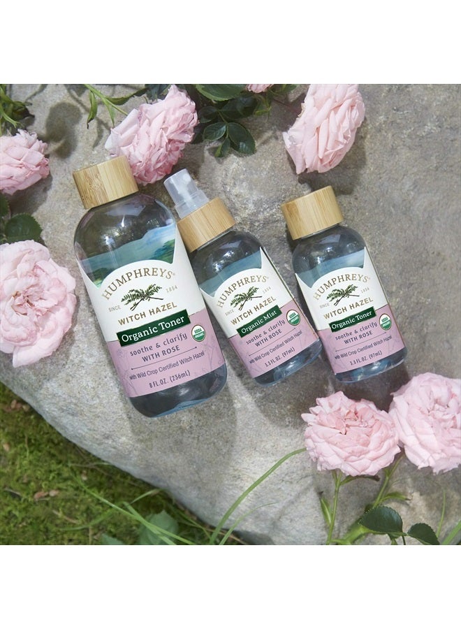 Humphreys Clarify + Soothe Witch Hazel with Rose Organic Toner, Clear, 8 Oz ( Pack of 1) - Image 4