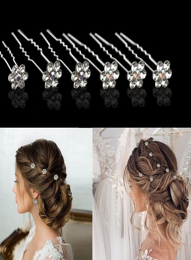 BetterJonny 40Pcs Bridal Wedding Hair Pins, BetterJonny Rhinestone Flowers Pearl Hair Clips Accessories U-Shaped Hairpins for Women Girls Wedding Hairstyles - Image 4