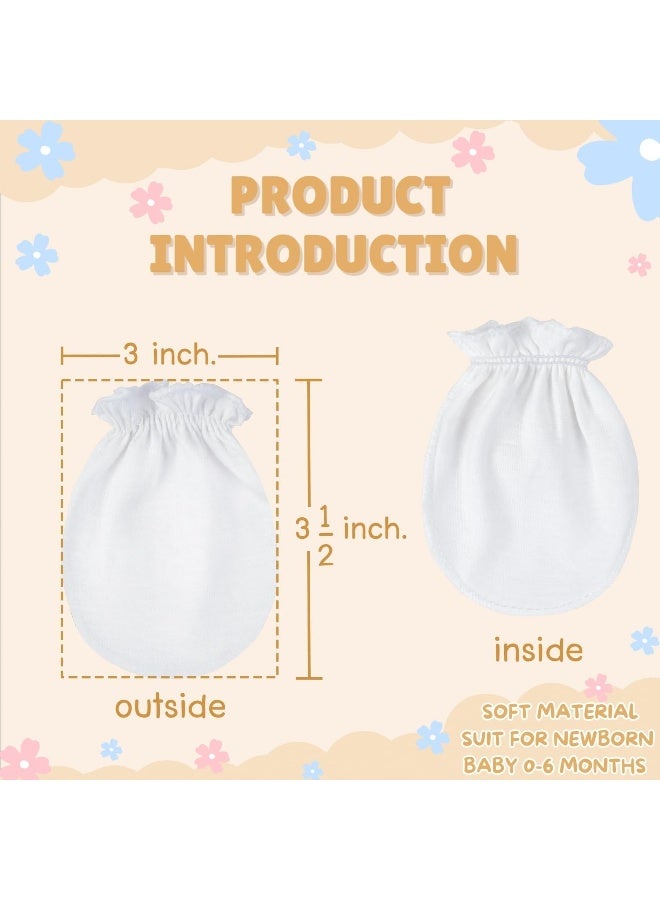 RATIVE Newborn Baby Cotton Gloves Sleep Sleeping No Scratch Mittens Mitts Set for 0-6 Months Boys Girls (12 Pairs/assorted) - Image 2