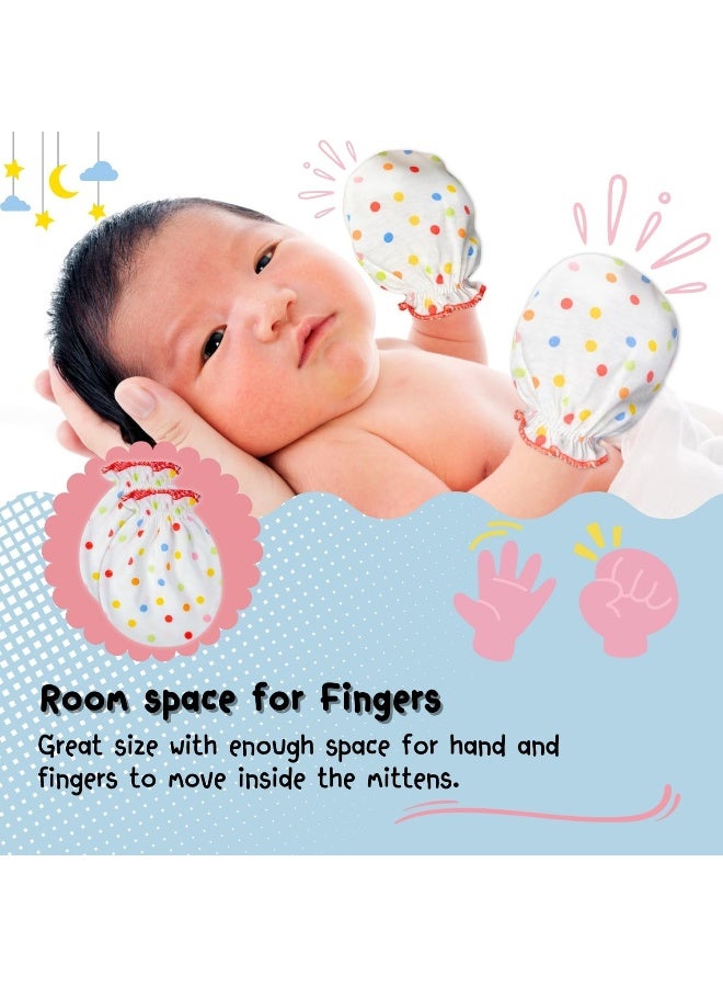 RATIVE Newborn Baby Cotton Gloves Sleep Sleeping No Scratch Mittens Mitts Set for 0-6 Months Boys Girls (12 Pairs/assorted) - Image 4