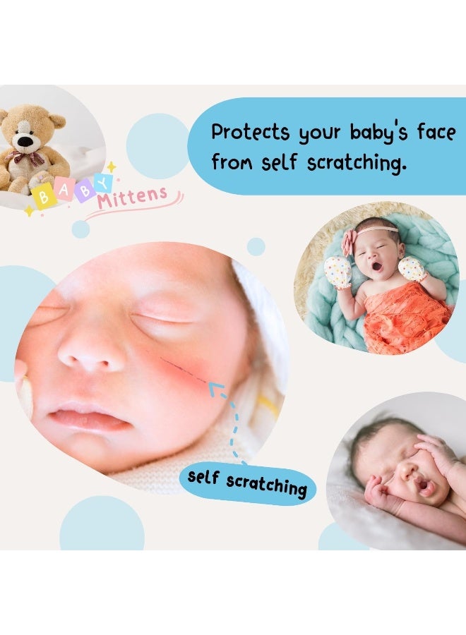 RATIVE Newborn Baby Cotton Gloves Sleep Sleeping No Scratch Mittens Mitts Set for 0-6 Months Boys Girls (12 Pairs/assorted) - Image 3