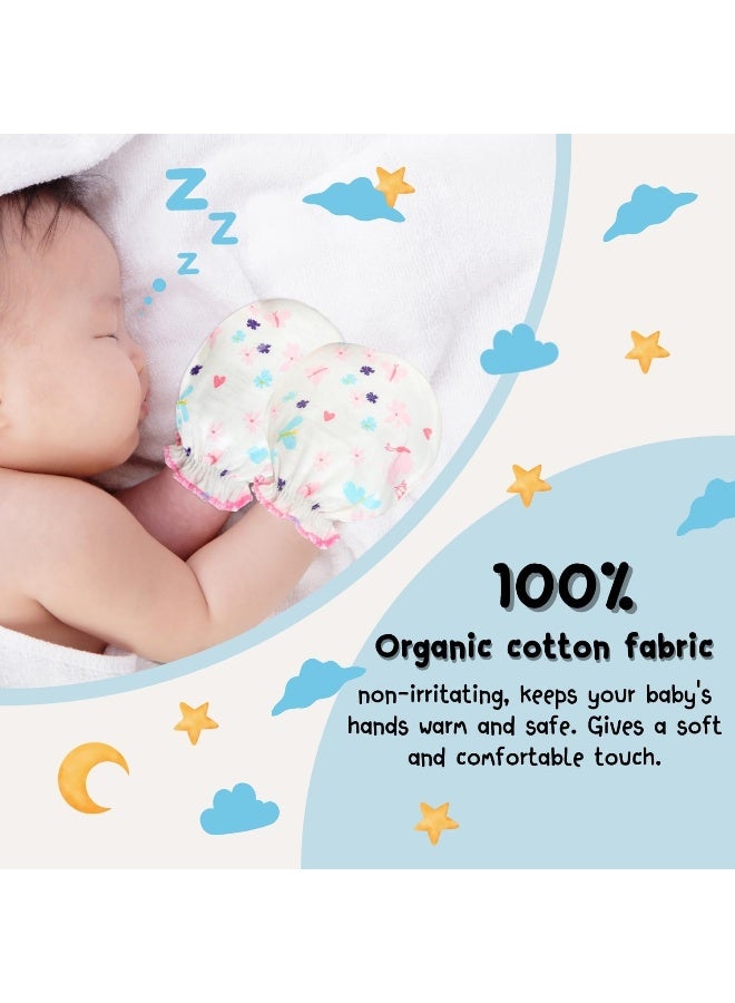 RATIVE Newborn Baby Cotton Gloves Sleep Sleeping No Scratch Mittens Mitts Set for 0-6 Months Boys Girls (12 Pairs/assorted) - Image 5