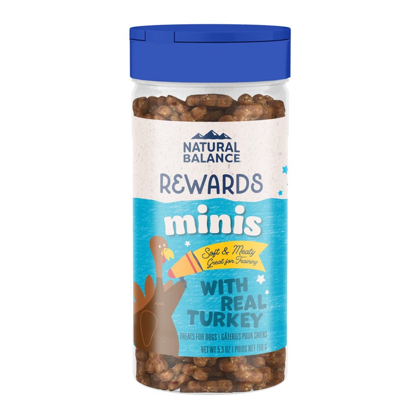 Natural Balance Limited Ingredient Mini-Rewards Turkey Grain-Free Dog Training Treats for Dogs | 5.3-oz. Canister - Image 1