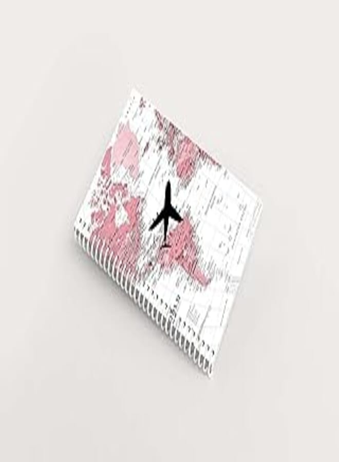 Generic Premium 100 Pages 15 * 8 Inch Notebook - World map pink (A5 (15X20)) 